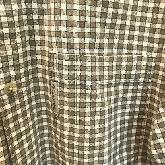 Columbia Men's Classic Long Sleeve Outdoor Shirt Sz Medium Tan Check Activewear - Picture 7 of 16